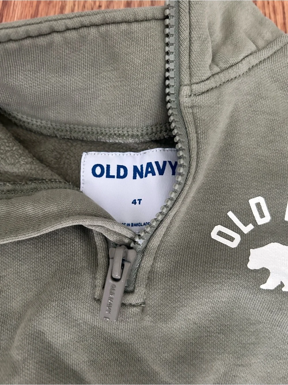 Old Navy Kids Olive Quarter-Zip Pullover Sweatshirt